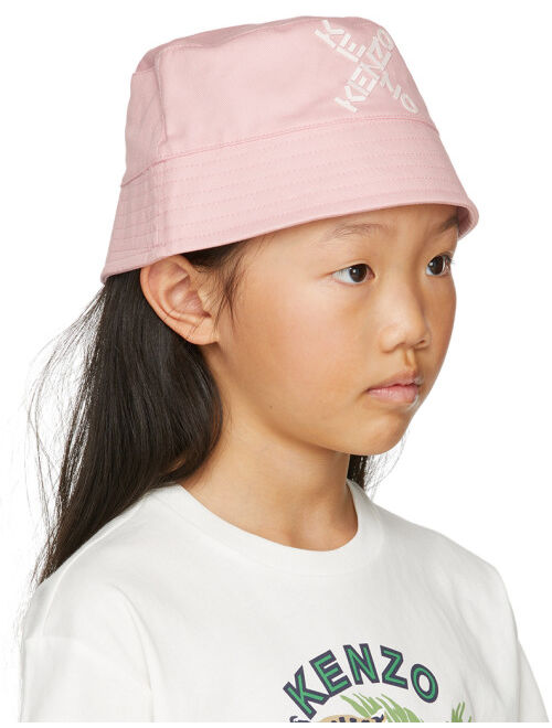 KENZO Kids Pink Logo Bucket Hat