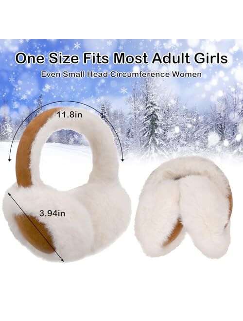 ACTLATI Girl Winter Earmuffs Sequin Shiny Outdoor Ear Warmers Fluffy Muffs Cute Faux Fur Earmuff for Kids Adult Women