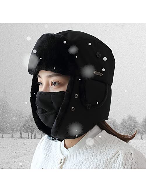 North Cliff Unisex Winter Trapper Hat Cold Proof Keep Warm Hat with Ear Flaps for Hunting Skiing Trooper Winter Outdoor Activities