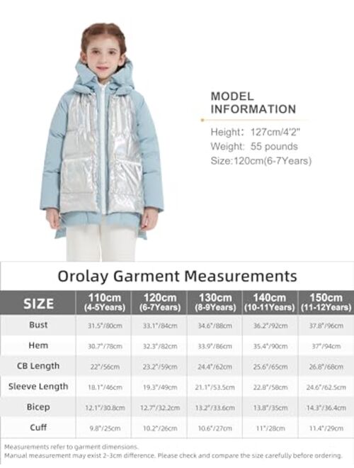 Orolay Boys and Girls' Hooded Down Jacket Shiny Down Coat Water-resistant Puffer Jacket Warm Winter Outerwear for Kids