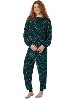 Waffle-Knit Pajama Set in Ditsy Floral
