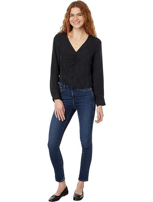 Madewell Brushed Ruched-Front Top