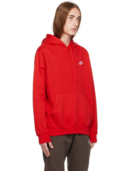 NIKE Red Sportswear Club Hoodie