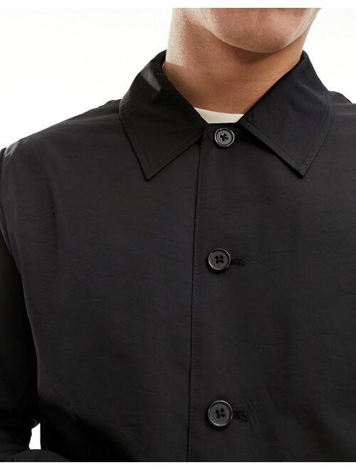 ASOS DESIGN lightweight coach jacket in black