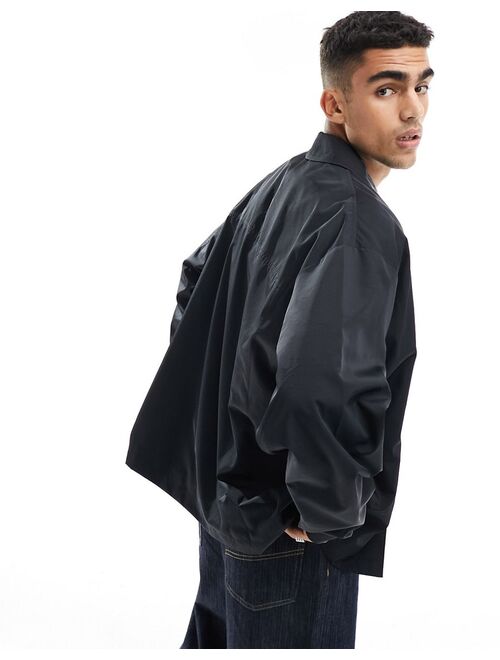 ASOS DESIGN lightweight oversized coach jacket in black