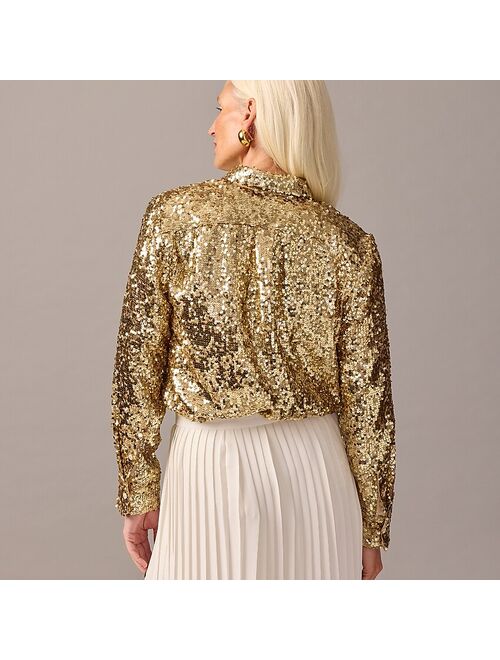 J.Crew Collection classic-fit sequin shirt