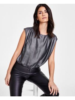 Women's Metallic Blouson Top, Created for Macy's