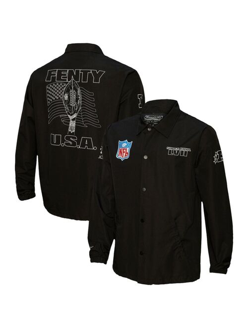 MITCHELL & NESS Unisex FENTY for Black Super Bowl LVII Full-Snap Coaches Jacket