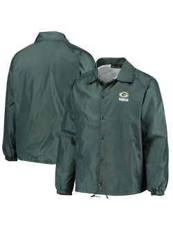 Unbranded Men's Green Green Bay Packers Coaches Classic Raglan Full-Snap Windbreaker Jacket