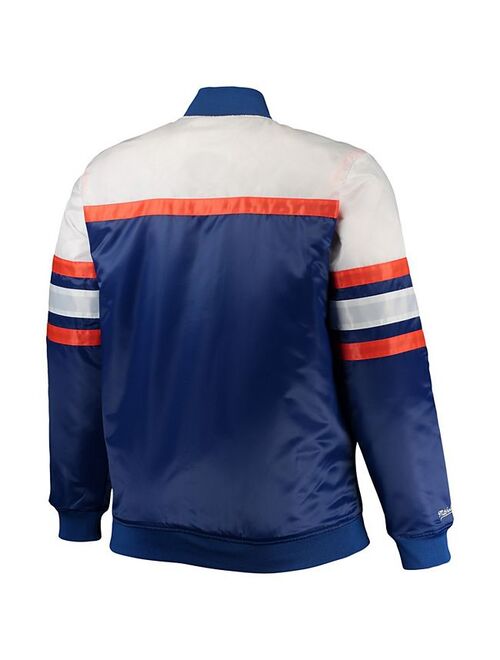 Unbranded Men's Mitchell & Ness Royal/Orange New York Mets Big & Tall Coaches Satin Full-Snap Jacket