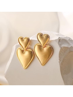 Apsvo Drop Earrings Spiral Chunky Gold Hoop Earrings Lightweight Dangle Earrings Teardrop Trendy Hypoallergenic Gold Plated Earrings Fashion Jewelry for Women Girls
