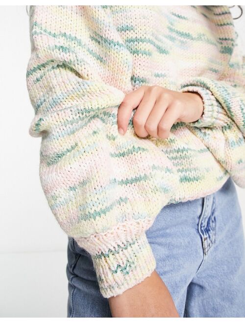 Monki space yarn knit sweater in multi