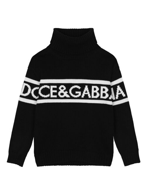 Dolce & Gabbana Kids intarsia-knit logo jumper