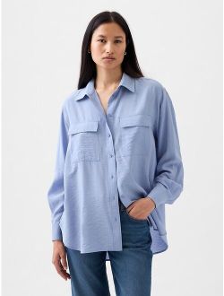 Utility Long Sleeve Oversized Big and Tall Shirt