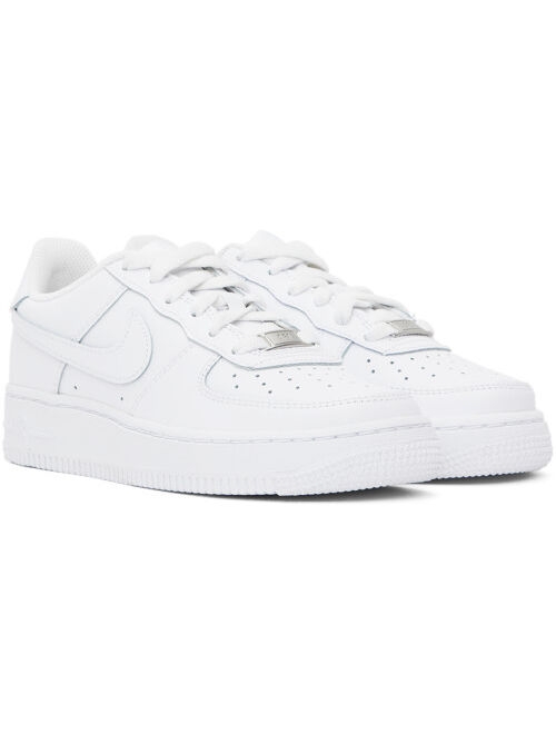 NIKE Kids White Air Force 1 LE Big Kids Sneakers