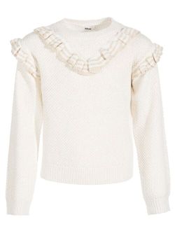 Big Girls Double-Ruffle Pullover Sweater, Created for Macy's