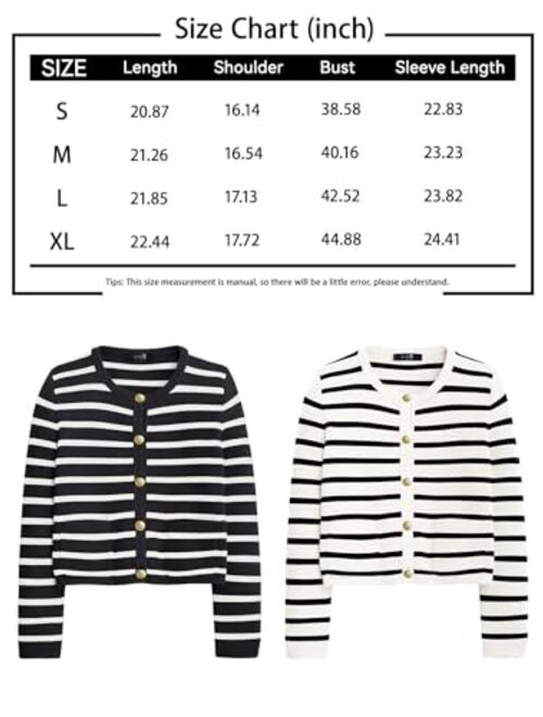 EFAN Womens Cardigan Sweaters 2023 Fall Open Front Long Sleeve Button Down Knit Cropped Sweater Jackets with Pockets