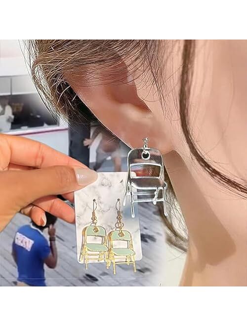 Roselover Chair Earrings Folding Chair Earrings for Women Alabama Chair Earrings Funny Folding Chair Earrings Fashion Acrylic Earrings
