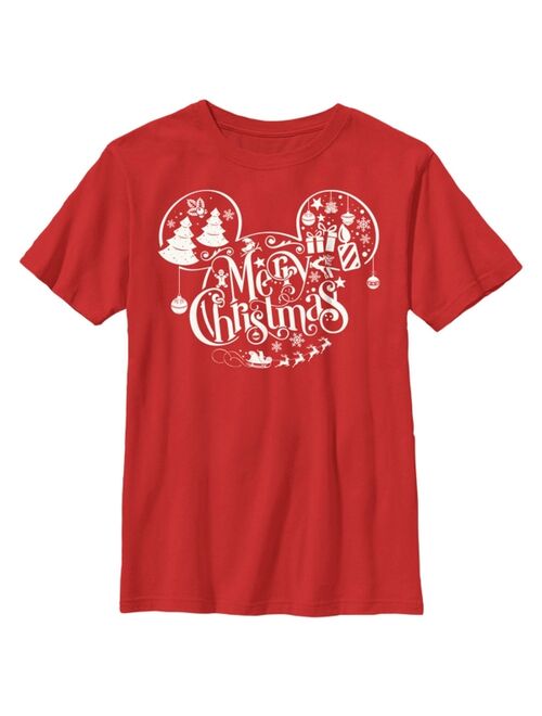 DISNEY Boy's Mickey & Friends Mickey and Friends Mousey Christmas Child T-Shirt
