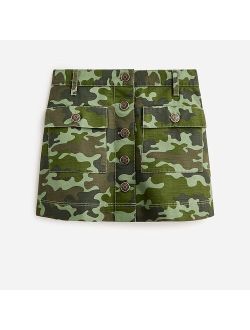 Girls' button-front skirt in camouflage
