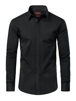 Lion Nardo Dress Shirts for Men Long Sleeve Mens Dress Shirts Regular Fit Casual Button Down Shirts Cotton Dress Shirts
