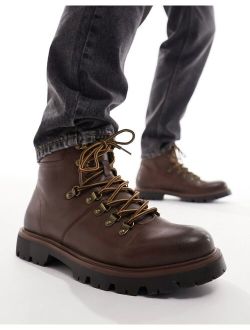hiker boots in brown