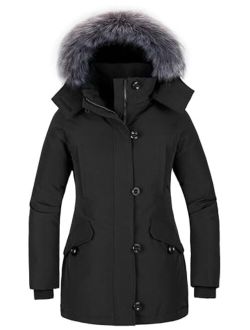 CHINMOON Women's Winter Coat Waterproof Thicken Parka Warm Snow Jacket with Removable Hood