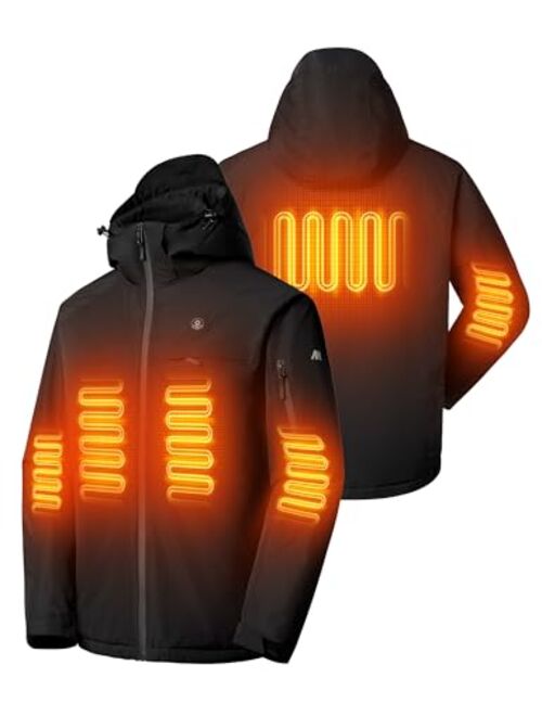 ANTARCTICA GEAR Heated Jacket, Ski Jacket Coat, With 12V/16000mAh Battery Pack, 5 Areas Heating Thicken Men/Women Winter Coat