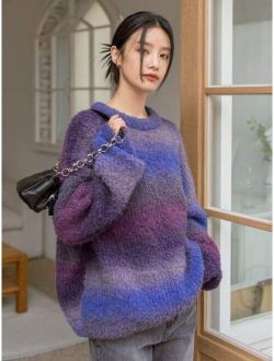 Less Ombre Drop Shoulder Oversized Sweater