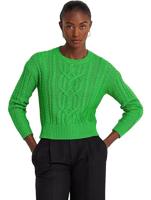 Polo Ralph Lauren LAUREN Ralph Lauren Cable-Knit Cotton Crewneck Sweater