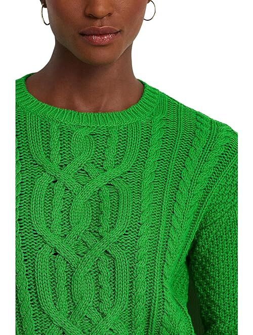 Polo Ralph Lauren LAUREN Ralph Lauren Cable-Knit Cotton Crewneck Sweater