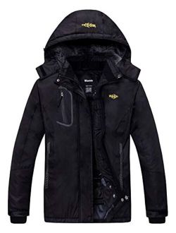 wantdo Women's Mountain Waterproof Ski Jacket Windproof Rain Jacket Winter Warm Hooded Coat