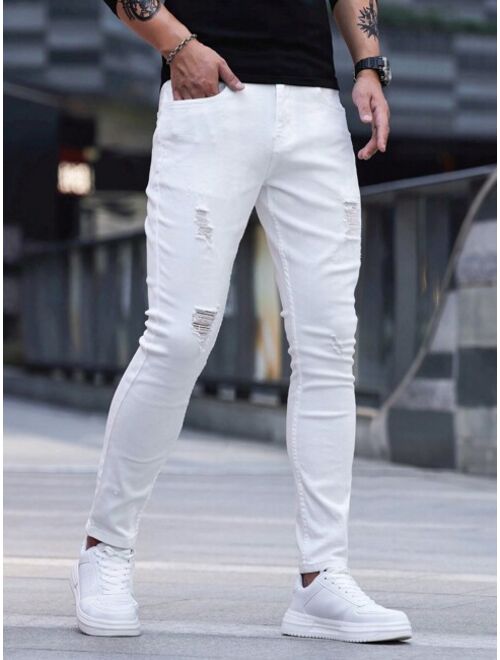 Shein Manfinity Homme Men's Ripped Slim Fit Jeans