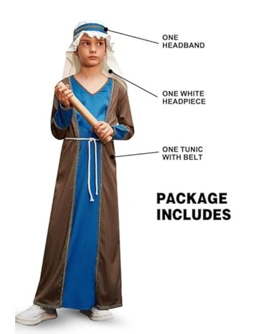 BesserBay Christmas Boys Joseph Costume with White Headpiece 4-12 Years