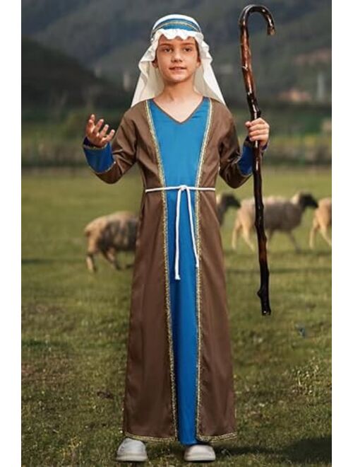 BesserBay Christmas Boys Joseph Costume with White Headpiece 4-12 Years