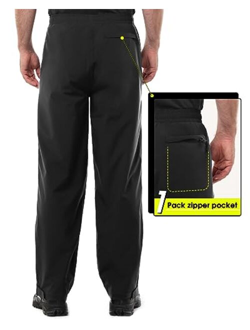 33,000ft Men's Rain Pants Breathable Lightweight Reflective Windproof Waterproof Pants for Golf Hiking Outdoor