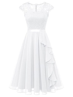 Wedtrend Women's Bridesmaid Dress 2023 Short Prom Dress Ruffle Wedding Guest Cocktail Dress Floral Homecoming Dress