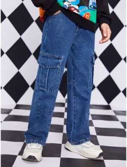 Tween Boy Flap Pocket Side Cargo Jeans