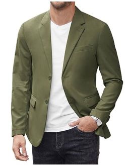 Mens Casual Blazer Jackets Two Button Lightweight Slim Fit Sports Coat