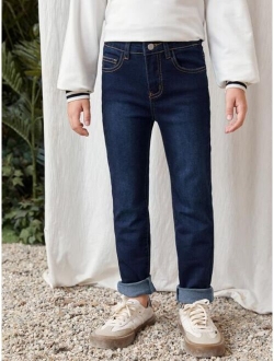 Boy' Fleece-lined Warm Denim Jeans