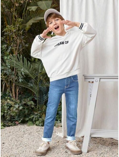 SHEIN Boy' Fleece-lined Warm Denim Jeans