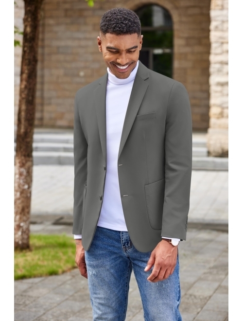 Coofandy Men's Casual Blazer Lightweight Regular Fit Suit Jacket Two Button Sport Coat