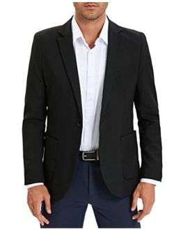 Elitespirit Men's Sport Coats & Blazers Linen Suit Jacket Casual Blazer for Men One Button