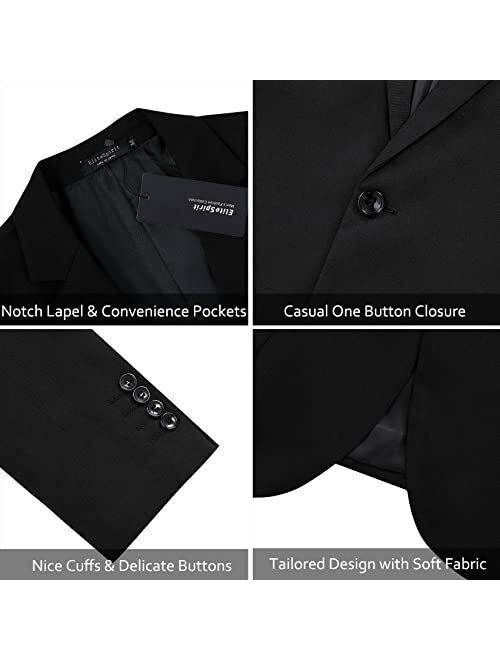 Elitespirit Men's Sport Coats & Blazers Linen Suit Jacket Casual Blazer for Men One Button