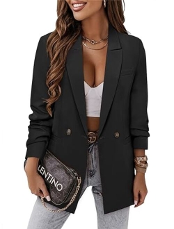 CRAZY GRID Women Business Casual Blazer Jacket Fashion with Lined Work Professional Suit Jacket