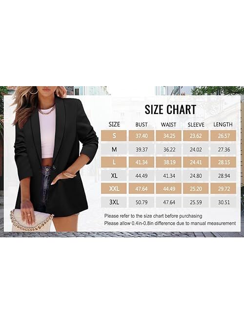 CRAZY GRID Women Business Casual Blazer Jacket Fashion with Lined Work Professional Suit Jacket