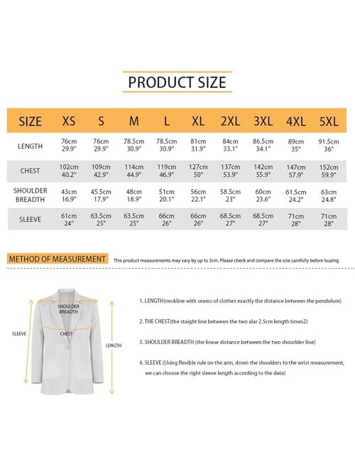 CLOHOMIN Mens Sport Coat All Season Casual Blazer One Button Business Suit Jacket for Daily Party