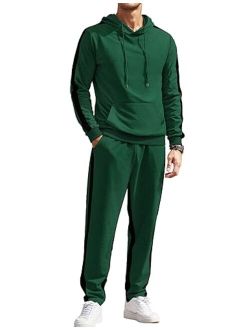 Men's Tracksuit Set 2 Piece Athletic Hooded Sweatsuits Casual Jogging Suits Workout Outfits for Men