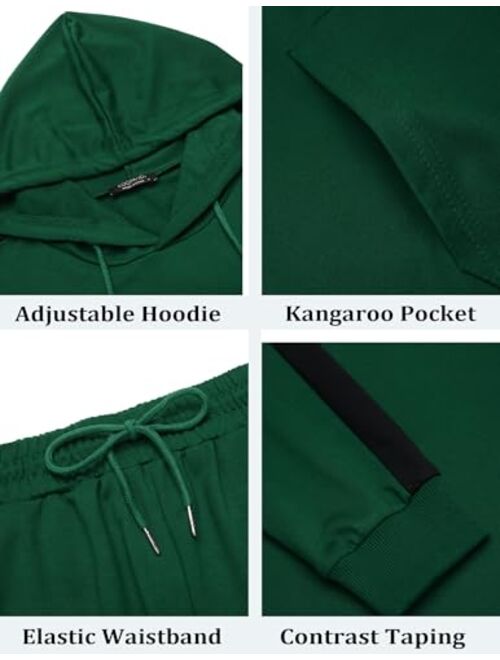 COOFANDY Men's Tracksuit Set 2 Piece Athletic Hooded Sweatsuits Casual Jogging Suits Workout Outfits for Men