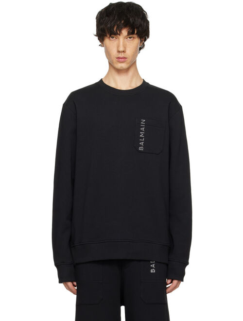 BALMAIN Black Plaque Sweatshirt